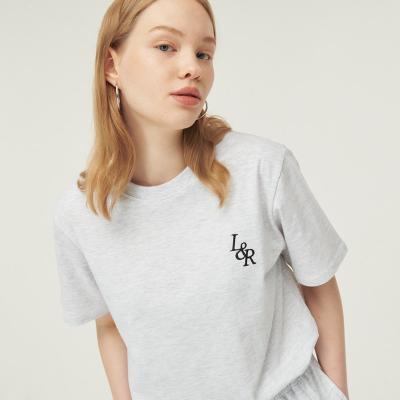 로시로우 Signature Logo Half-Sleeve T-shirt [white melange]