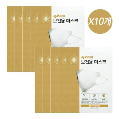 리얼숨마스크 숨코리아 KF94 마스크 화이트 대형 100매식약처인증, 단품