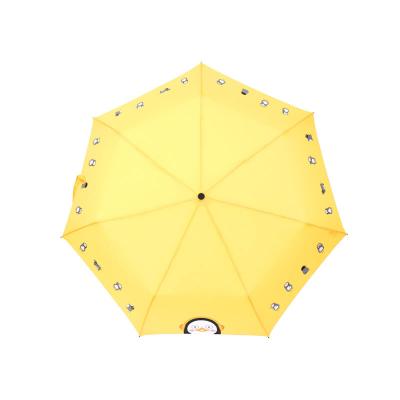 우산 펭수 일러스트보더 3단수동우산 JUPSU30005