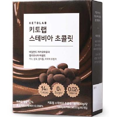 초콜릿 키토랩 무설탕 스테비아 초콜릿, 30g, 6개