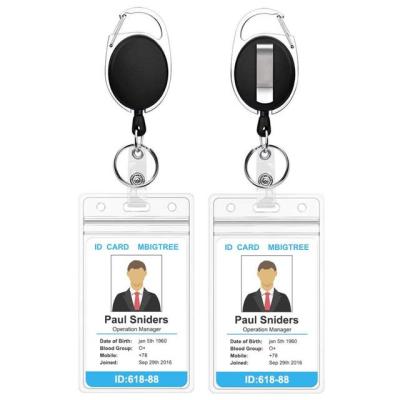 버스카드지갑 2 팩 여성 남성 신용 방문 버스 카드 케이스 개폐식 배지 홀더 릴 클립 및 투명 ID