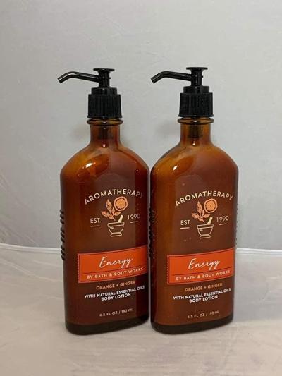 화장품도매업체 Bath & Body Works 아로마테라피 에너지 - 오렌지 + 진저 바디 로션, 198.1ml(6.5액량 온스), 2팩 배쓰앤바디웍스